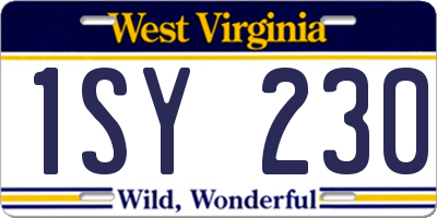 WV license plate 1SY230