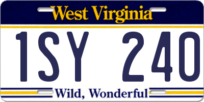 WV license plate 1SY240