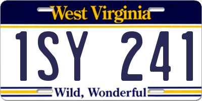 WV license plate 1SY241