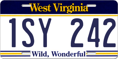 WV license plate 1SY242