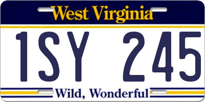 WV license plate 1SY245