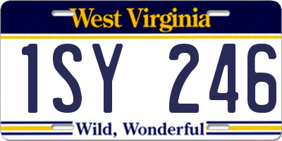WV license plate 1SY246
