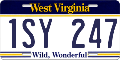 WV license plate 1SY247