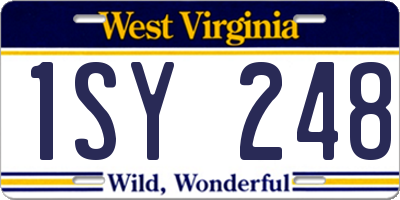 WV license plate 1SY248