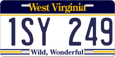WV license plate 1SY249