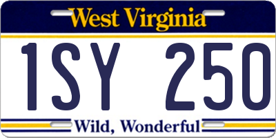 WV license plate 1SY250