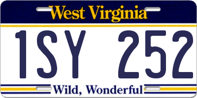 WV license plate 1SY252