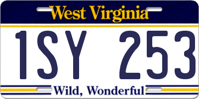 WV license plate 1SY253