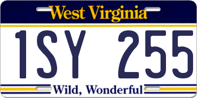 WV license plate 1SY255