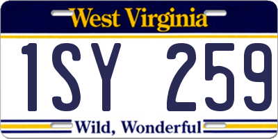 WV license plate 1SY259
