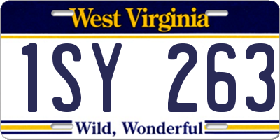 WV license plate 1SY263