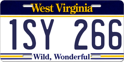 WV license plate 1SY266