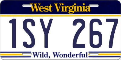 WV license plate 1SY267