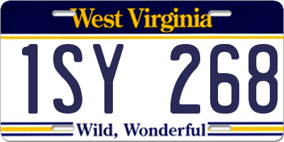 WV license plate 1SY268