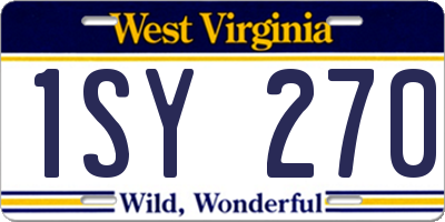 WV license plate 1SY270