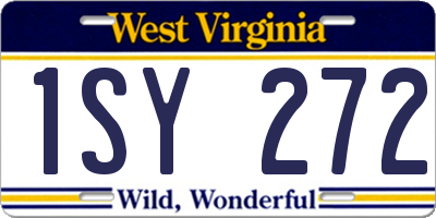 WV license plate 1SY272