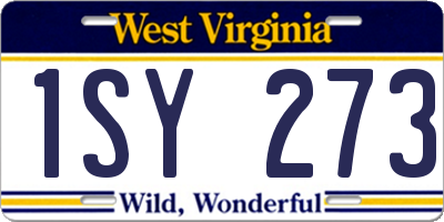 WV license plate 1SY273
