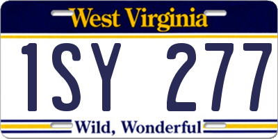 WV license plate 1SY277