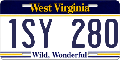 WV license plate 1SY280