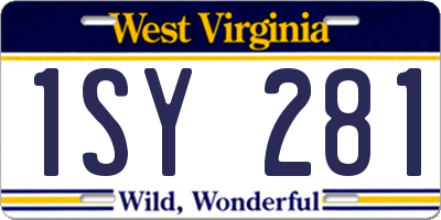 WV license plate 1SY281
