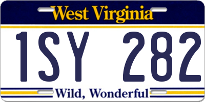 WV license plate 1SY282