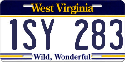 WV license plate 1SY283
