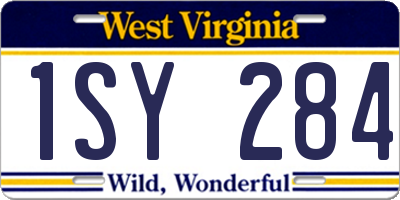 WV license plate 1SY284