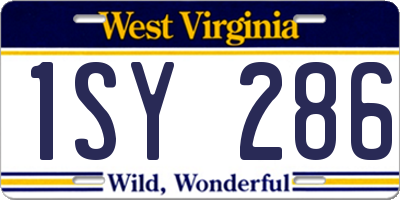 WV license plate 1SY286