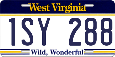 WV license plate 1SY288
