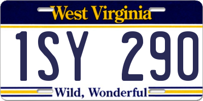 WV license plate 1SY290