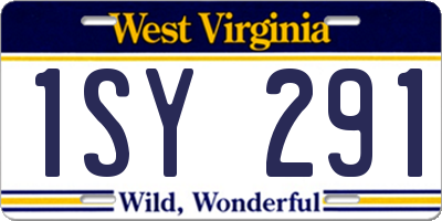 WV license plate 1SY291