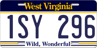 WV license plate 1SY296