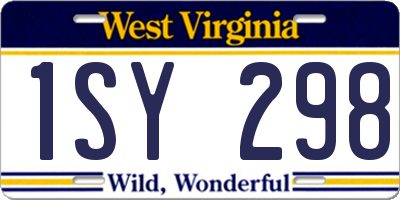 WV license plate 1SY298