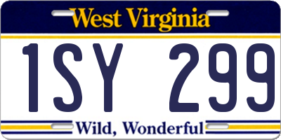 WV license plate 1SY299