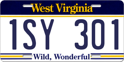 WV license plate 1SY301