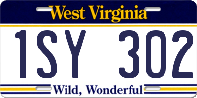 WV license plate 1SY302