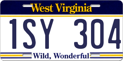 WV license plate 1SY304