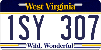 WV license plate 1SY307