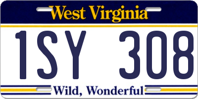 WV license plate 1SY308