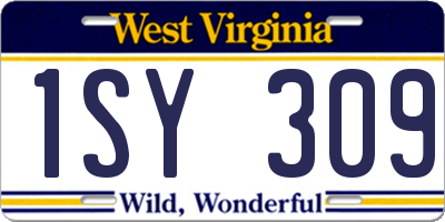 WV license plate 1SY309