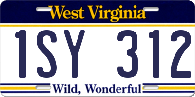 WV license plate 1SY312