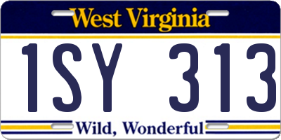 WV license plate 1SY313