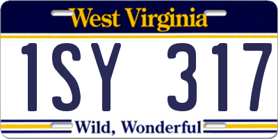 WV license plate 1SY317
