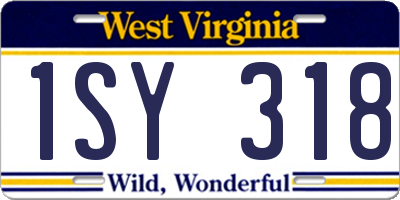 WV license plate 1SY318