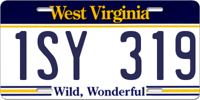 WV license plate 1SY319