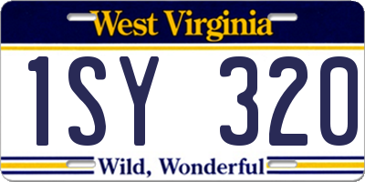 WV license plate 1SY320