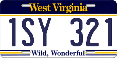 WV license plate 1SY321