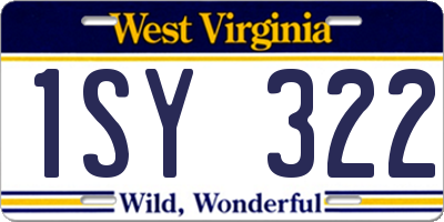 WV license plate 1SY322