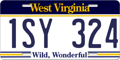WV license plate 1SY324