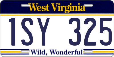 WV license plate 1SY325